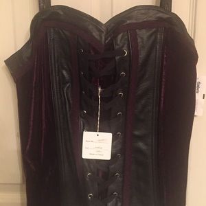Purple/ black velvet corset NEW